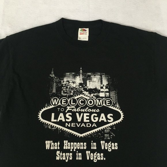 #69 What Happens in Vegas Stays in Vegas Tee MED Welcome to Fabulous Las vegas - Picture 7 of 8
